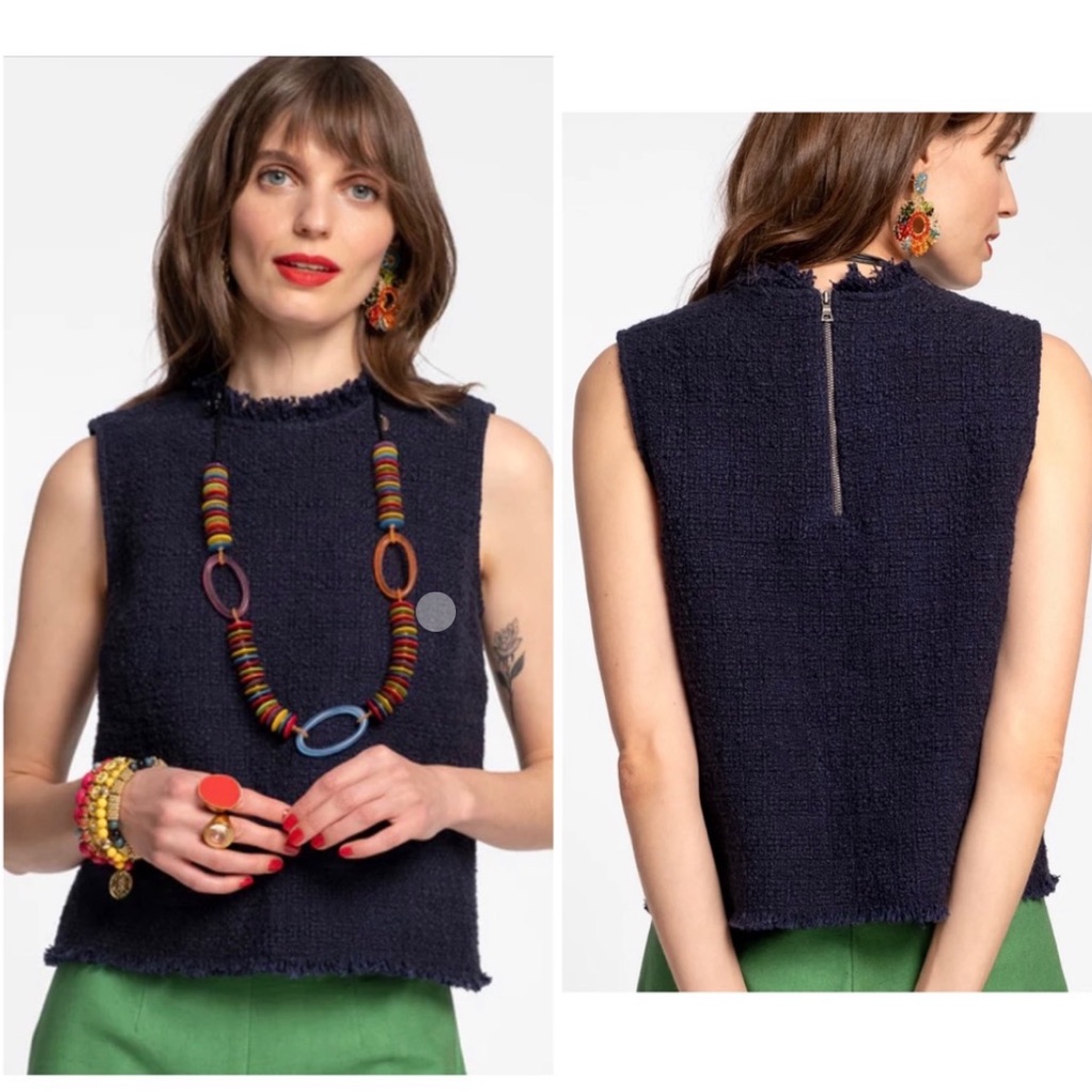 Frances Valentine Tweed Fringe Top